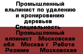 Промышленный альпинист по удалению и кронированию деревьев › Специальность ­ Промышленный алпинист - Московская обл., Москва г. Работа » Резюме   . Московская обл.